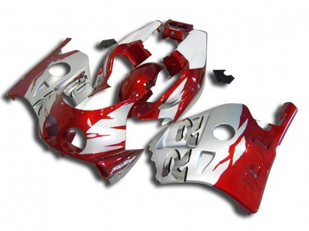 1990-1998 Silber Rot & Weiß CBR250RR Verkleidung 1990-1998 Silber Rot & Weiß CBR250RR Verkleidung