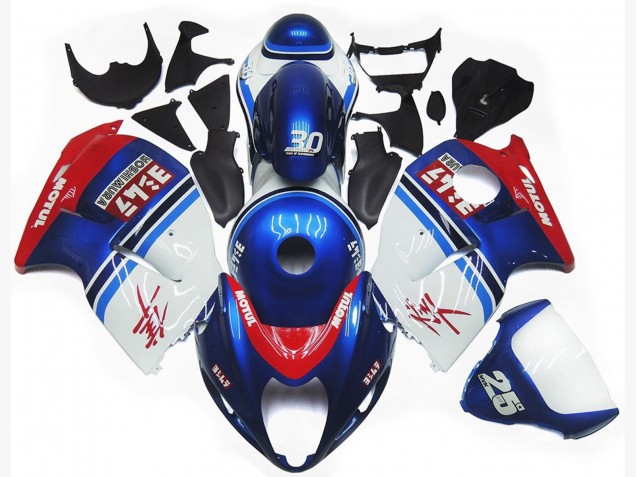 1997-2007 Blaues & Weißes Custom-Logo Motul GSXR 1300 Verkleidung