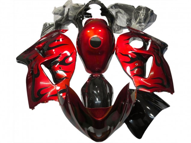 1997-2007 Rot & Schwarz Flamme GSXR 1300 Verkleidung 1997-2007 Rot & Schwarz Flamme GSXR 1300 Verkleidung