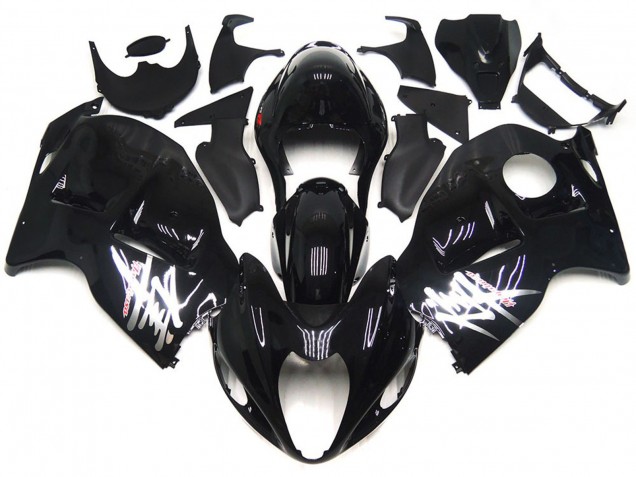 1997-2007 Schwarz Glänzend Mit Silbernen Aufklebern GSXR 1300 Verkleidung 1997-2007 Schwarz Glänzend Mit Silbernen Aufklebern GSXR 1300 Verkleidung