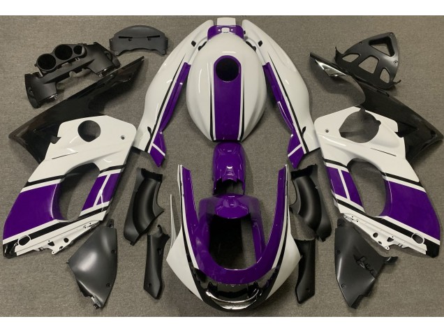 1998-2007 Glänzend Weiß & Dunkelviolett YZF600 Verkleidung 1998-2007 Glänzend Weiß & Dunkelviolett YZF600 Verkleidung