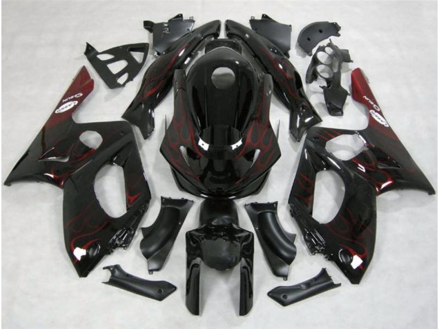 1998-2007 Rot Flamme YZF600 Verkleidung 1998-2007 Rot Flamme YZF600 Verkleidung
