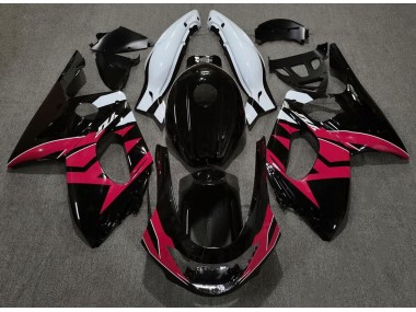 1998-2007 Schwarz Rot Glänzend & Weiß YZF600 Verkleidung