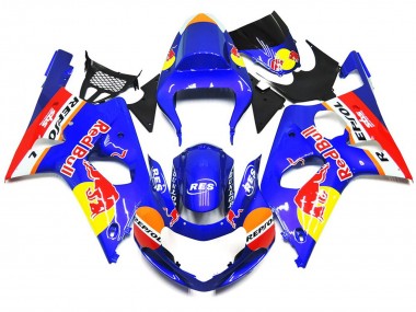 2000-2002 Custom Red Bull Stil OEM Stil-Kit GSXR 1000 Verkleidung