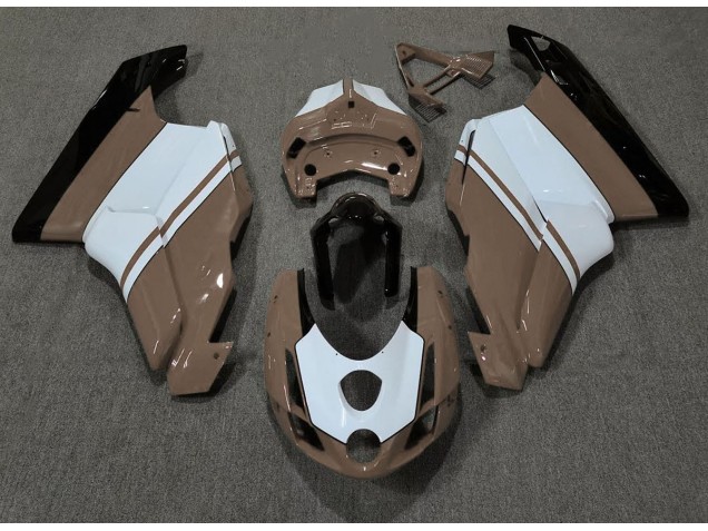 2003-2004 Glänzend Braun & Weiß Ducati 749 999 Verkleidung 2003-2004 Glänzend Braun & Weiß Ducati 749 999 Verkleidung