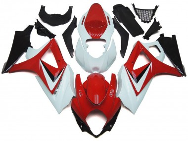 2007-2008 Rot Glänzend Mit Weiß OEM-Stil GSXR 1000 Verkleidung