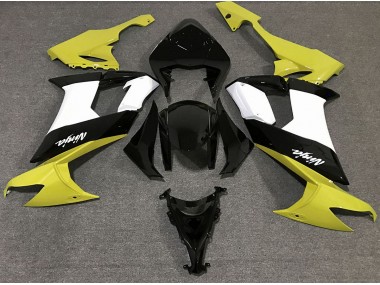2008-2010 Glänzendes Gelb Schwarz & Weiß ZX10R Verkleidung