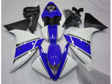 2009-2011 Glänzend Weiß & Blau R1 Verkleidung