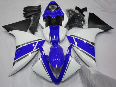 2009-2011 Glänzend Weiß & Blau R1 Verkleidung