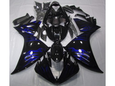 2009-2011 Schwarz & Blau Flamme R1 Verkleidung