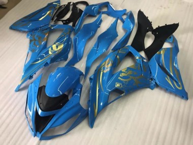 2016-2019 Glänzend Blau Mit Gold ZX10R Verkleidung