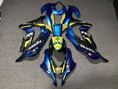 2016-2019 Metallisch Blauer Hai ZX10R Verkleidung